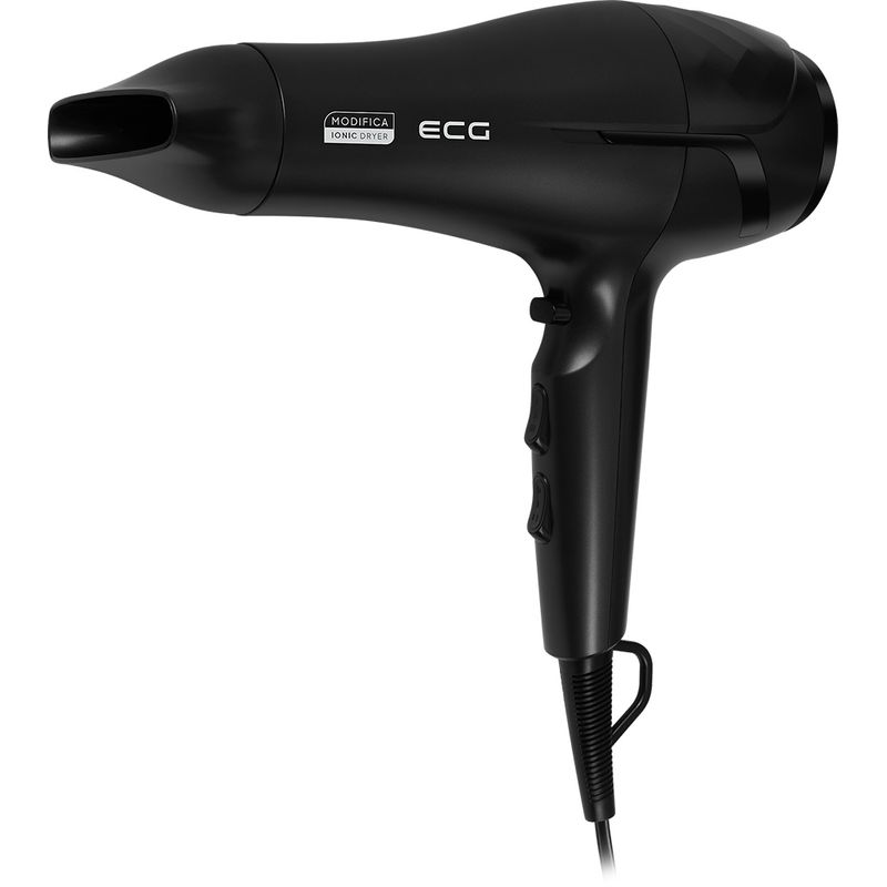 Ingrijire personala si Cosmetice - Aparate & accesorii ingrijire personala - Hair styling - Uscatoare de par - Uscator de par cu ionizare ECG Modifica Nera Grande+, 2200 W, 2 viteze, 3 niveluri de temperatura, difuzor, negru - Infinity.ro