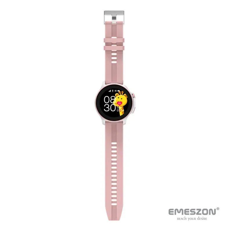 Laptop, Telefoane si Tablete - Wearables si gadgeturi - Wearables - Smartwatch-uri - Ceas inteligent SmartWatch SIM 4G LTE Emeszon® A22, localizare Copii si Adulti prin GPS, Apel Video SOS, LBS, Wi-Fi, Roz - Infinity.ro