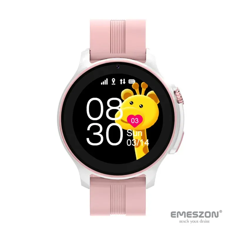 Laptop, Telefoane si Tablete - Wearables si gadgeturi - Wearables - Smartwatch-uri - Ceas inteligent SmartWatch SIM 4G LTE Emeszon® A22, localizare Copii si Adulti prin GPS, Apel Video SOS, LBS, Wi-Fi, Roz - Infinity.ro