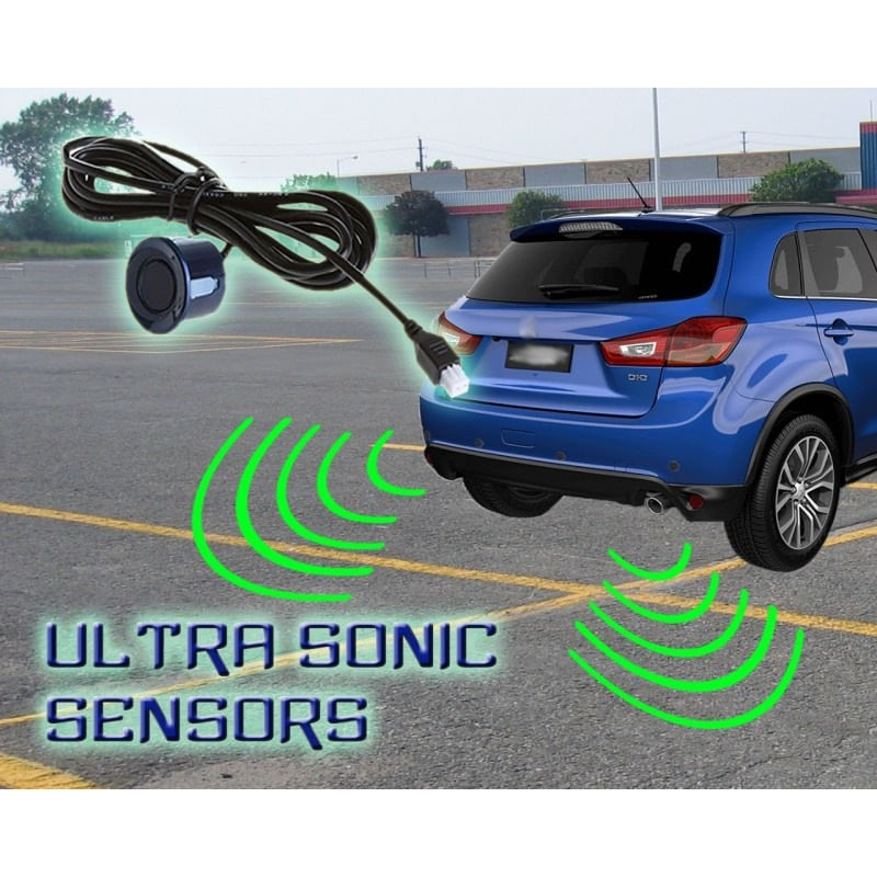 Auto si Moto - Electronice auto - Senzori de parcare - Set Senzori parcare auto detector parktronic display radar monitor 4 senzori NEGRU - Infinity.ro