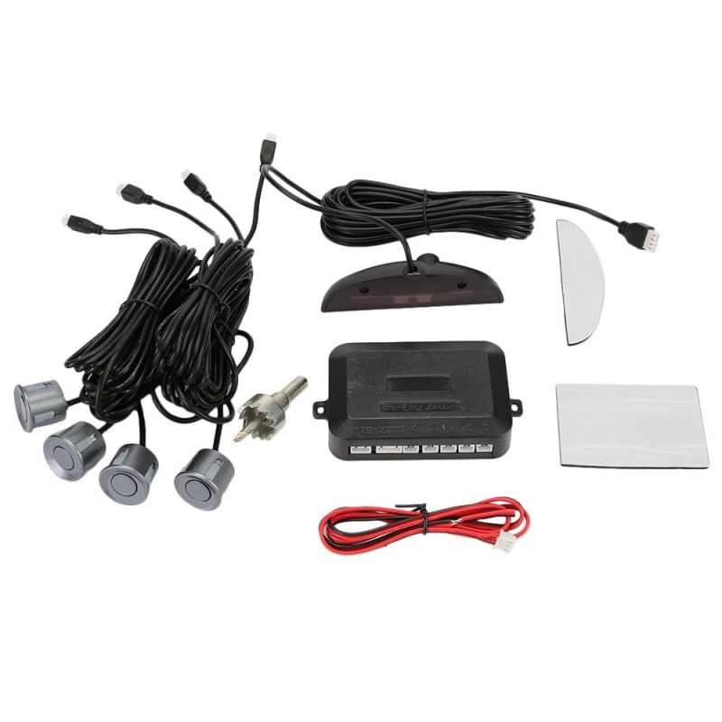 Auto si Moto - Electronice auto - Senzori de parcare - Set Senzori Parcare Auto Detector Parktronic Display Radar Monitor 4 Senzori Gri Deschis - Infinity.ro