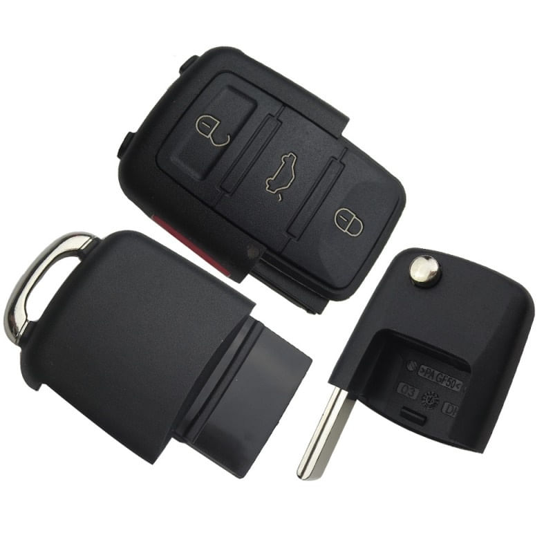Auto si Moto - Electronice auto - Accesorii electronice auto - Carcasa Cheie Auto Techstar® Volkswagen Golf, Polo, Passat, Touran, Transporter, EOS, 4 Butoane - Infinity.ro