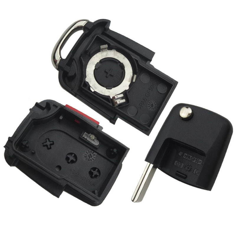 Auto si Moto - Electronice auto - Accesorii electronice auto - Carcasa Cheie Auto Techstar® Volkswagen Golf, Polo, Passat, Touran, Transporter, EOS, 4 Butoane - Infinity.ro