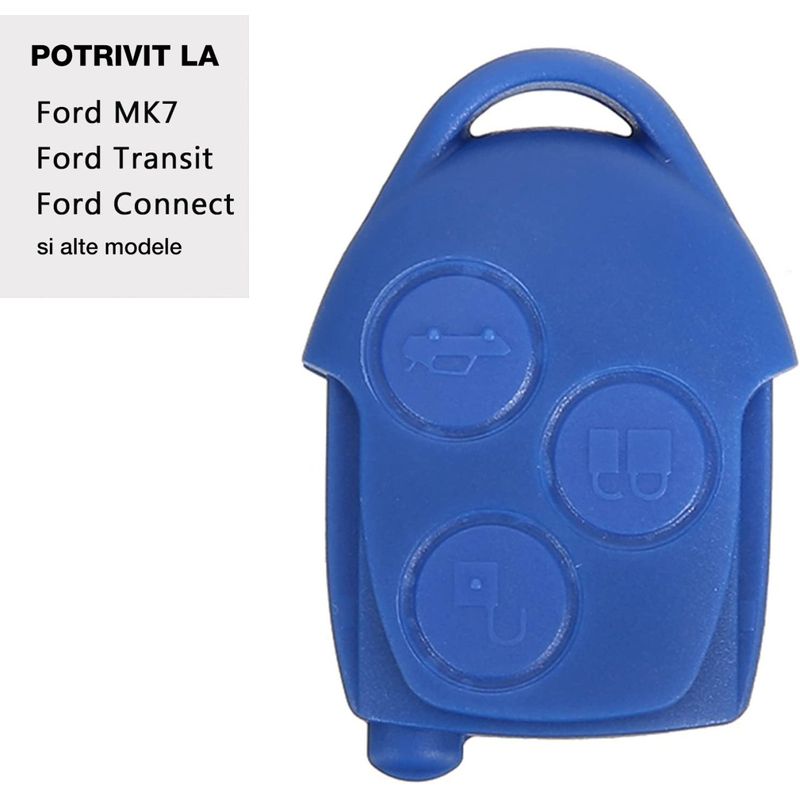 Auto si Moto - Electronice auto - Accesorii electronice auto - Carcasa Cheie Auto Techstar pentru Ford Transit, Transit Connect, MK7 - cu 3 Butoane si Fara Lama - Infinity.ro