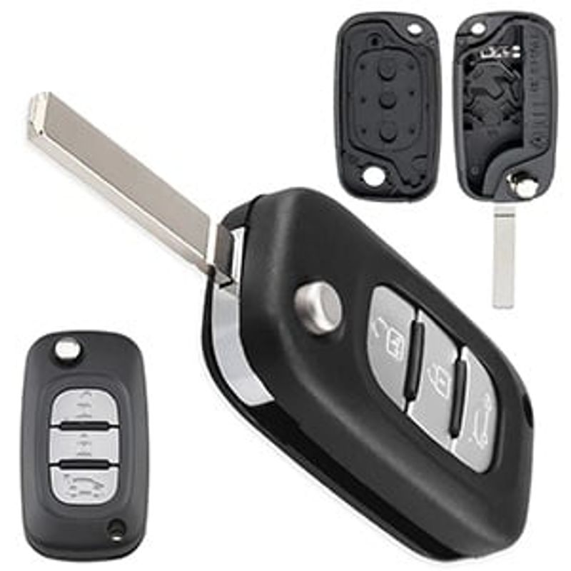 Auto si Moto - Electronice auto - Accesorii electronice auto - Carcasa cheie auto tip briceag Techstar pentru Renault – 3 butoane, compatibila cu Clio, Megane, Kangoo, Fluence - Infinity.ro