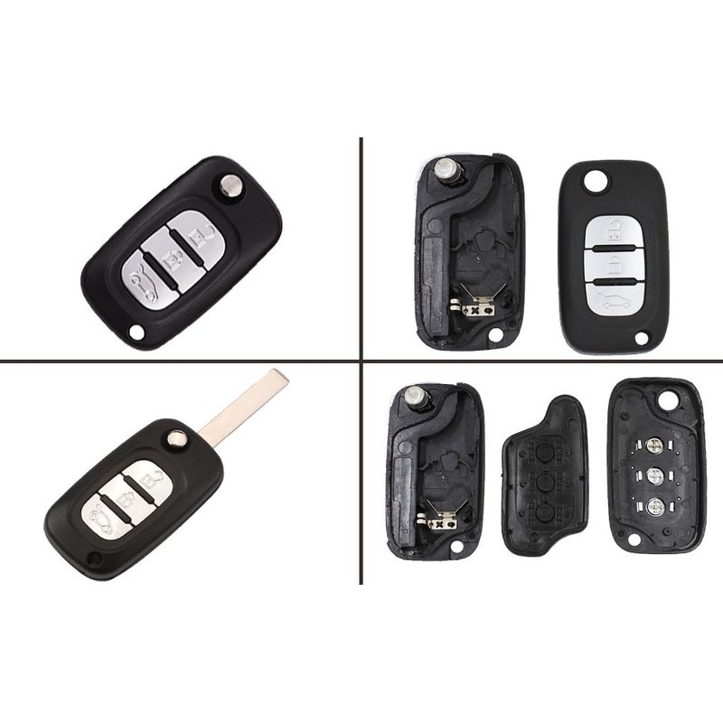 Auto si Moto - Electronice auto - Accesorii electronice auto - Carcasa cheie auto tip briceag Techstar pentru Renault – 3 butoane, compatibila cu Clio, Megane, Kangoo, Fluence - Infinity.ro