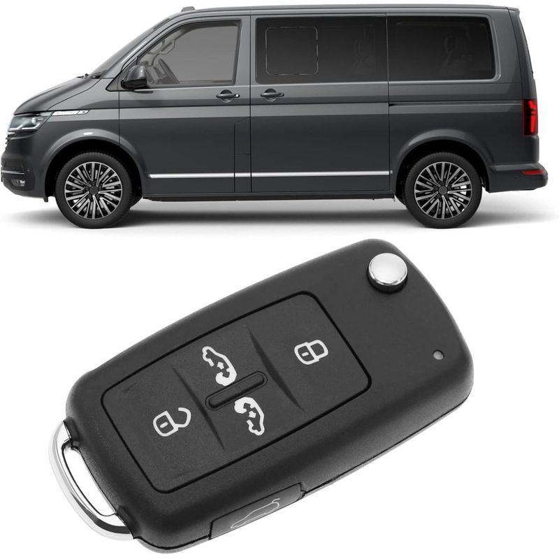 Auto si Moto - Electronice auto - Accesorii electronice auto - Carcasa Cheie Auto Techstar pentru VW Volkswagen Transporter T5 T6, Sharan, Alhambra - 5 Butoane - Infinity.ro