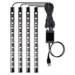 Auto si Moto - Electrice auto - Iluminare si semnalizare - Lumini ambientale - Benzi Led Auto Techstar®, MultiColore, RGB, 12 Leduri x 4 Benzi, Control Aplicatie, Bluetooth, Android - Infinity.ro