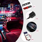 Auto si Moto - Electrice auto - Iluminare si semnalizare - Lumini ambientale - Benzi Led Auto Techstar®, MultiColore, RGB, 12 Leduri x 4 Benzi, Control Aplicatie, Bluetooth, Android - Infinity.ro