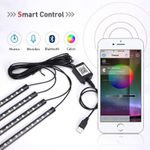 Auto si Moto - Electrice auto - Iluminare si semnalizare - Lumini ambientale - Benzi Led Auto Techstar®, MultiColore, RGB, 12 Leduri x 4 Benzi, Control Aplicatie, Bluetooth, Android - Infinity.ro