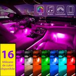 Auto si Moto - Electrice auto - Iluminare si semnalizare - Lumini ambientale - Benzi Led Auto Techstar®, MultiColore, RGB, 12 Leduri x 4 Benzi, Control Aplicatie, Bluetooth, Android - Infinity.ro