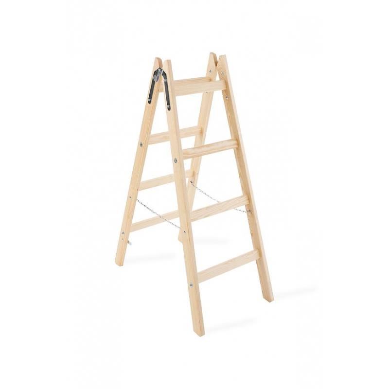 Sport si Outdoor - Ciclism - Piese pentru biciclete - Scule biciclete - Scara lemn, 2 tronsoane, 4 trepte, carlig pentru galeata, max 150 kg, 1.32 m, Strend Pro - Infinity.ro