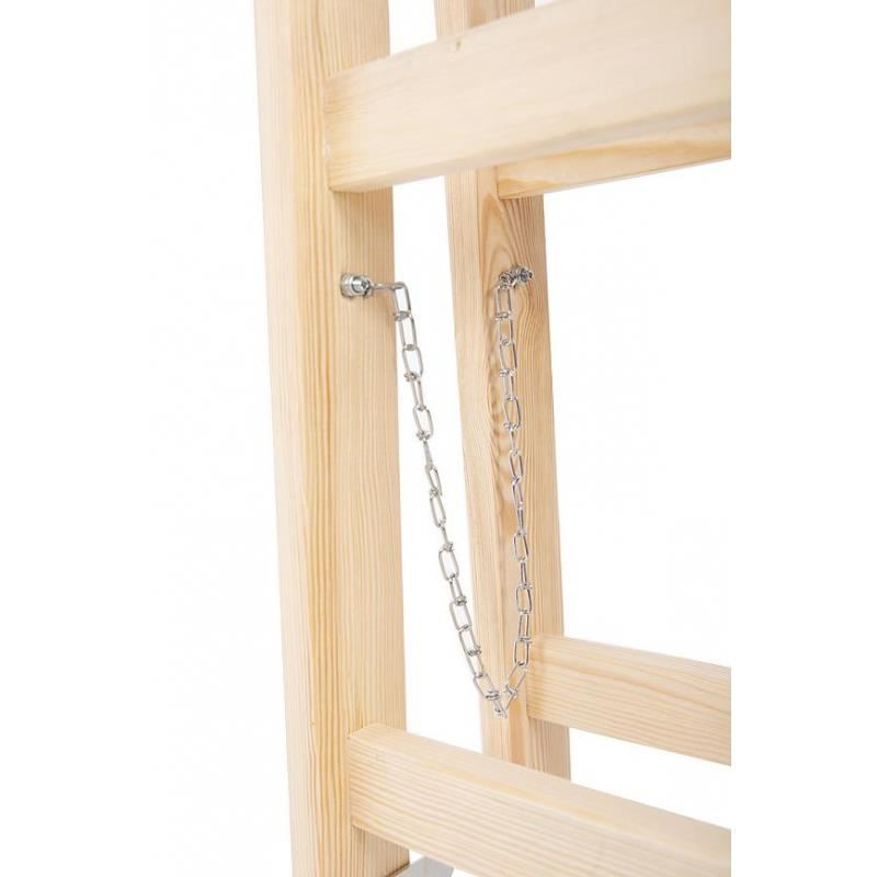 Sport si Outdoor - Ciclism - Piese pentru biciclete - Scule biciclete - Scara lemn, 2 tronsoane, 4 trepte, carlig pentru galeata, max 150 kg, 1.32 m, Strend Pro - Infinity.ro