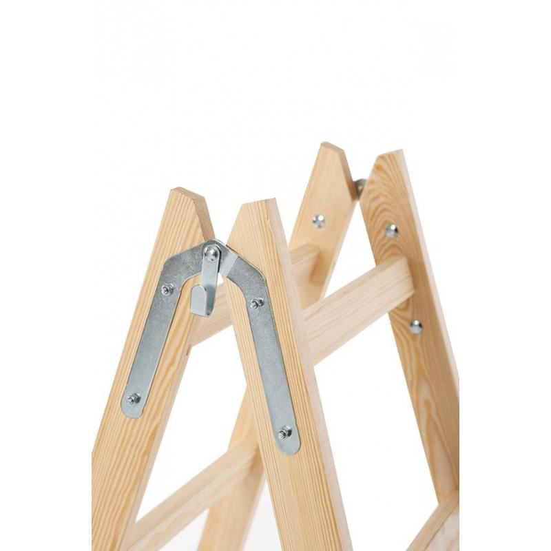 Sport si Outdoor - Ciclism - Piese pentru biciclete - Scule biciclete - Scara lemn, 2 tronsoane, 4 trepte, carlig pentru galeata, max 150 kg, 1.32 m, Strend Pro - Infinity.ro