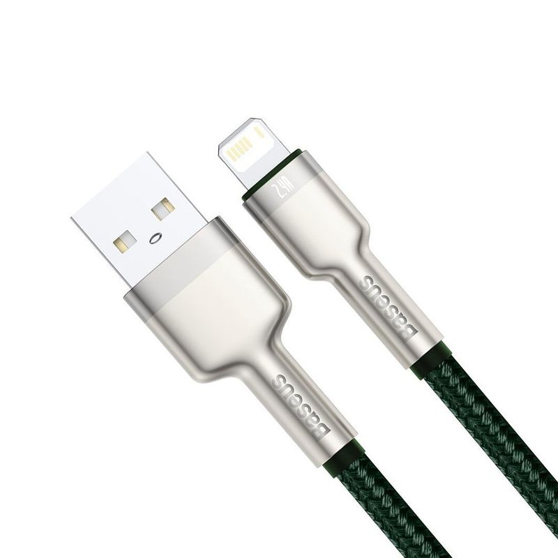 Laptop, Telefoane si Tablete - Telefoane mobile si accesorii - Accesorii Telefoane - Cabluri si adaptoare telefoane - Cablu de Date USB la Lightning 2.4A, 2m - Baseus Cafule (CALJK-B06) - Verde - Infinity.ro