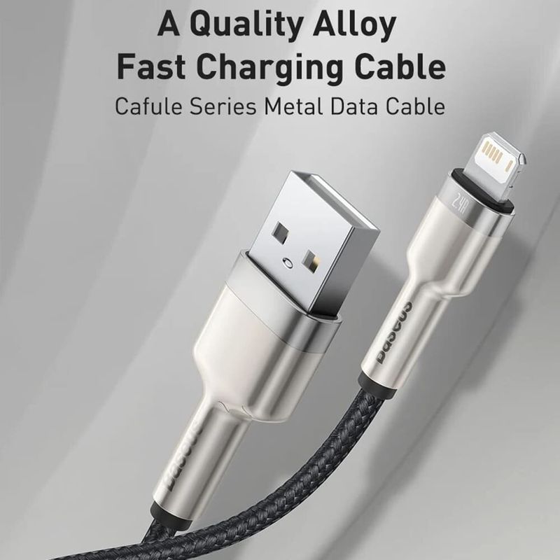 Laptop, Telefoane si Tablete - Telefoane mobile si accesorii - Accesorii Telefoane - Cabluri si adaptoare telefoane - Cablu de Date USB la Lightning 2.4A, 2m - Baseus Cafule (CALJK-B06) - Verde - Infinity.ro