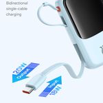 Laptop, Telefoane si Tablete - Telefoane mobile si accesorii - Accesorii Telefoane - Baterii externe - Acumulator Extern Lightning, 2x Type-C, USB, 22.5W, 10000mAh + Cablu Type-C - Baseus Qpow Pro+ (P10067101313-00) - Albastru - Infinity.ro