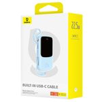 Laptop, Telefoane si Tablete - Telefoane mobile si accesorii - Accesorii Telefoane - Baterii externe - Acumulator Extern Lightning, 2x Type-C, USB, 22.5W, 10000mAh + Cablu Type-C - Baseus Qpow Pro+ (P10067101313-00) - Albastru - Infinity.ro