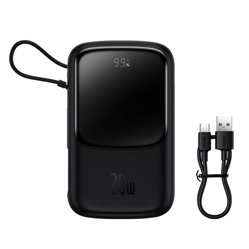 Laptop, Telefoane si Tablete - Telefoane mobile si accesorii - Accesorii Telefoane - Baterii externe - Baterie Externa 2x Lightning, Type-C, USB, 20000mAh, 20W - Baseus Qpow Pro (PPQD040001) - Negru - Infinity.ro