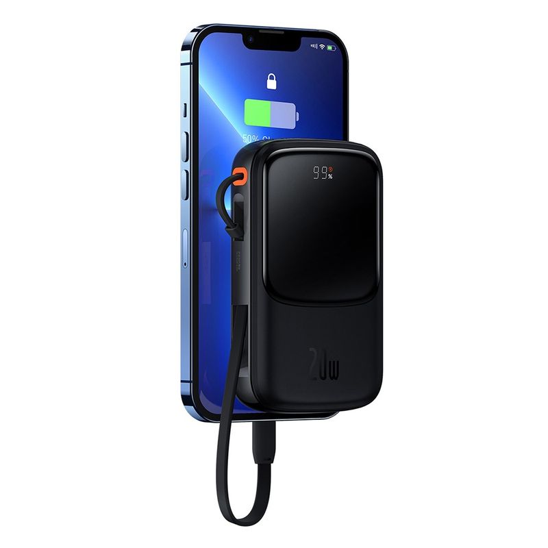 Laptop, Telefoane si Tablete - Telefoane mobile si accesorii - Accesorii Telefoane - Baterii externe - Baterie Externa 2x Lightning, Type-C, USB, 20000mAh, 20W - Baseus Qpow Pro (PPQD040001) - Negru - Infinity.ro