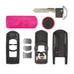 Auto si Moto - Electronice auto - Accesorii electronice auto - Carcasa cheie auto Techstar, pentru Mazda, cu 3 butoane, compatibila cu modelele Mazda 6 CX-5 CX-3 2014-2015, lamela - Infinity.ro