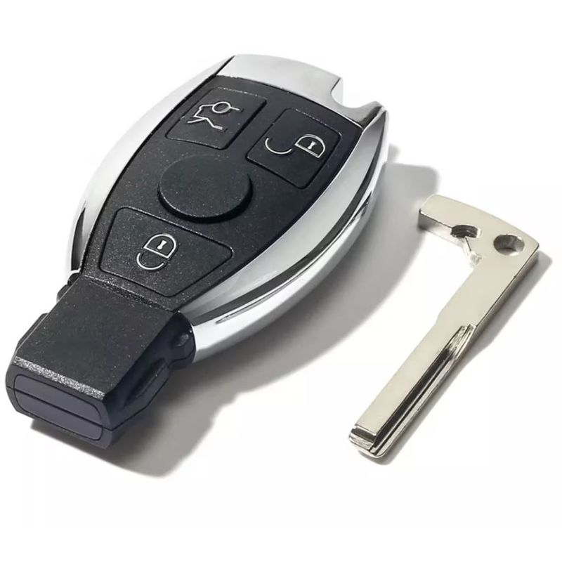 Auto si Moto - Electronice auto - Accesorii electronice auto - Carcasa cheie auto tip briceag Techstar pentru Mercedes-Benz cu 3 butoane, compatibila cu modele A, B, C, E, S, ML - Infinity.ro