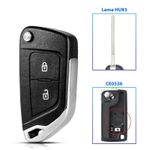 Auto si Moto - Electronice auto - Accesorii electronice auto - Carcasa Cheie Auto Techstar® KS-106 Pentru Peugeot 207, 307, 407, 2 Butoane, Lamela HU83, Negru - Infinity.ro