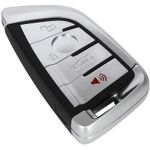 Auto si Moto - Electronice auto - Accesorii electronice auto - Carcasa Cheie Auto Techstar® BMW, Seria 1,2,3,4,5,6,7, X, 4 Butoane, Cu Lama, Argintiu - Infinity.ro