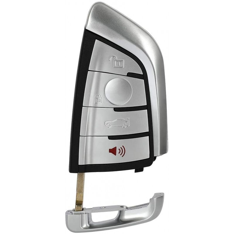 Auto si Moto - Electronice auto - Accesorii electronice auto - Carcasa Cheie Auto Techstar® BMW, Seria 1,2,3,4,5,6,7, X, 4 Butoane, Cu Lama, Argintiu - Infinity.ro