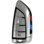 Auto si Moto - Electronice auto - Accesorii electronice auto - Carcasa Cheie Auto Techstar® BMW, Seria 1,2,3,4,5,6,7, X, 4 Butoane, Cu Lama, Argintiu - Infinity.ro