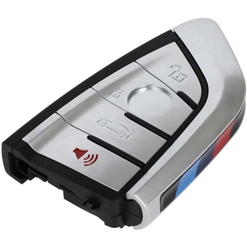 Auto si Moto - Electronice auto - Accesorii electronice auto - Carcasa Cheie Auto Techstar® BMW, Seria 1,2,3,4,5,6,7, X, 4 Butoane, Cu Lama, Argintiu - Infinity.ro