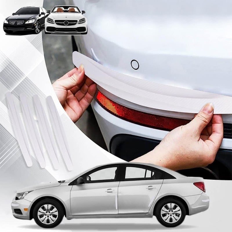 Auto si Moto - Piese auto si accesorii - Caroserie - Alte accesorii caroserie - Set Banda Protectie Techstar®, Design Pentru Usa, Prag, Bara, Model Auto Universal din Cauciuc, Alb - Infinity.ro