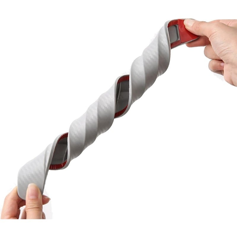 Auto si Moto - Piese auto si accesorii - Caroserie - Alte accesorii caroserie - Set Banda Protectie Techstar®, Design Pentru Usa, Prag, Bara, Model Auto Universal din Cauciuc, Alb - Infinity.ro