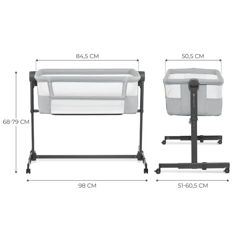 Casa si Gradina - Mobilier - Mobilier copii - Patuturi copii - Patut co-sleeper kinderkraft neste up 2, gri deschis - Infinity.ro