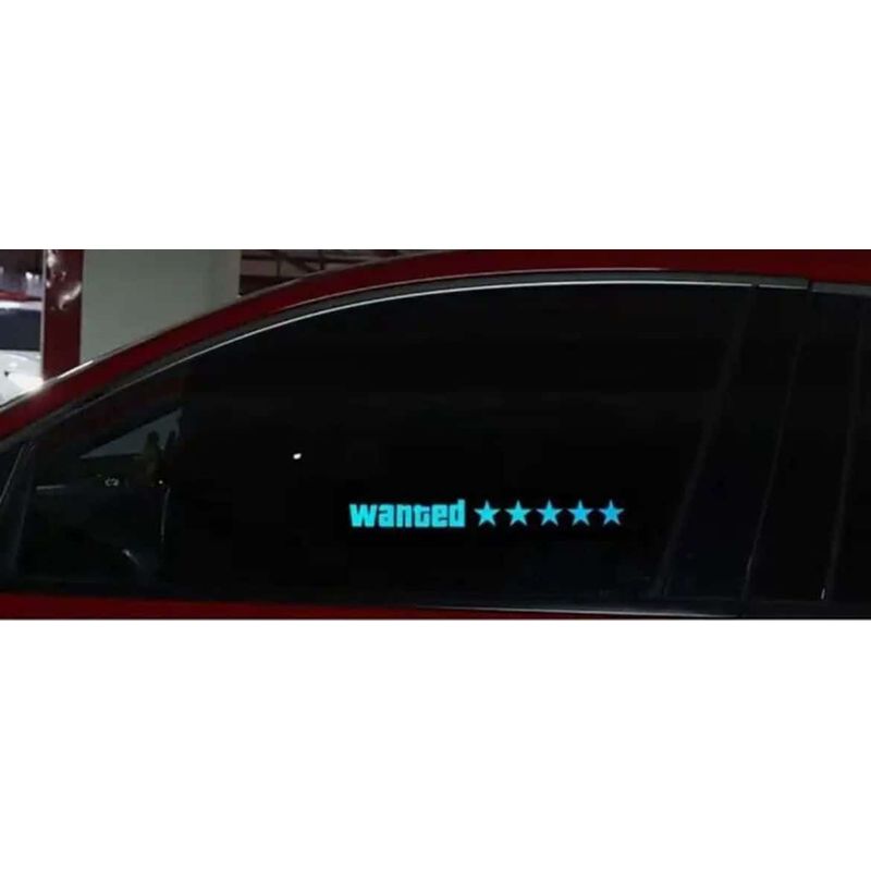 Auto si Moto - Intretinere auto - Stickere auto - Sticker Electric LED Auto, Wanted, Culoare Albastru pentru Parbriz, Luneta, Geamuri Laterale AutoREY® - Infinity.ro