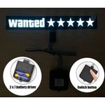 Auto si Moto - Intretinere auto - Stickere auto - Sticker Electric LED Auto, Wanted, Culoare Albastru pentru Parbriz, Luneta, Geamuri Laterale AutoREY® - Infinity.ro