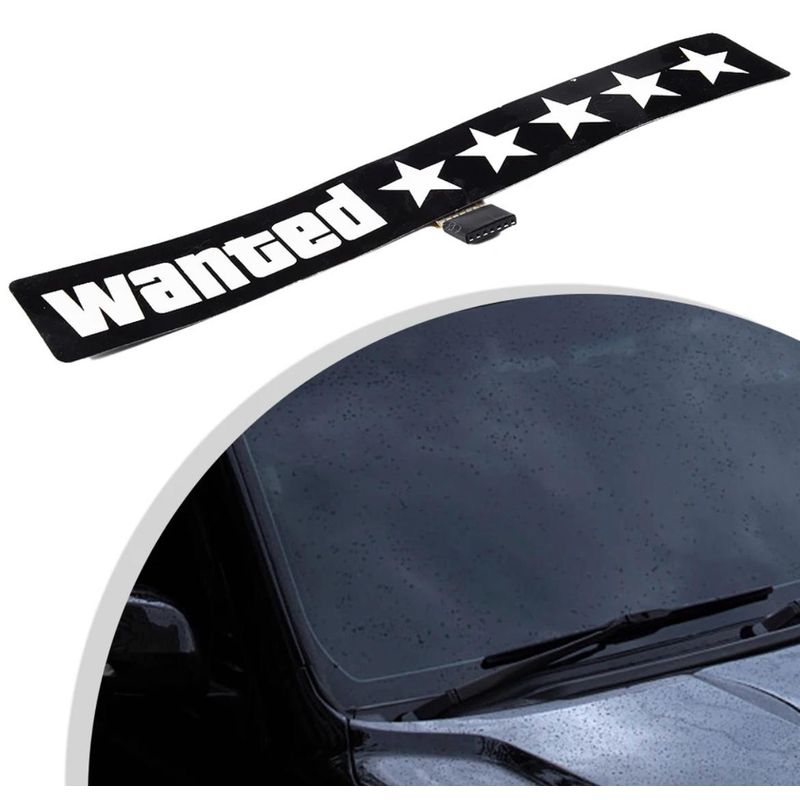 Auto si Moto - Intretinere auto - Stickere auto - Sticker Electric LED Auto, Wanted, Culoare Alb pentru Parbriz, Luneta, Geamuri Laterale AutoREY® - Infinity.ro