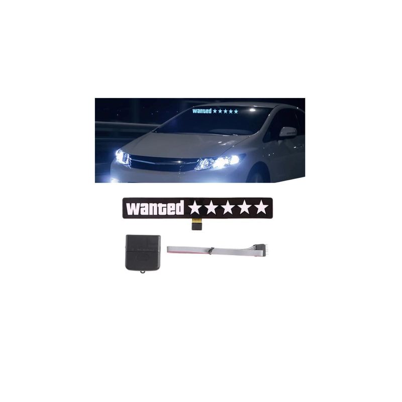 Auto si Moto - Intretinere auto - Stickere auto - Sticker Electric LED Auto, Wanted, Culoare Alb pentru Parbriz, Luneta, Geamuri Laterale AutoREY® - Infinity.ro