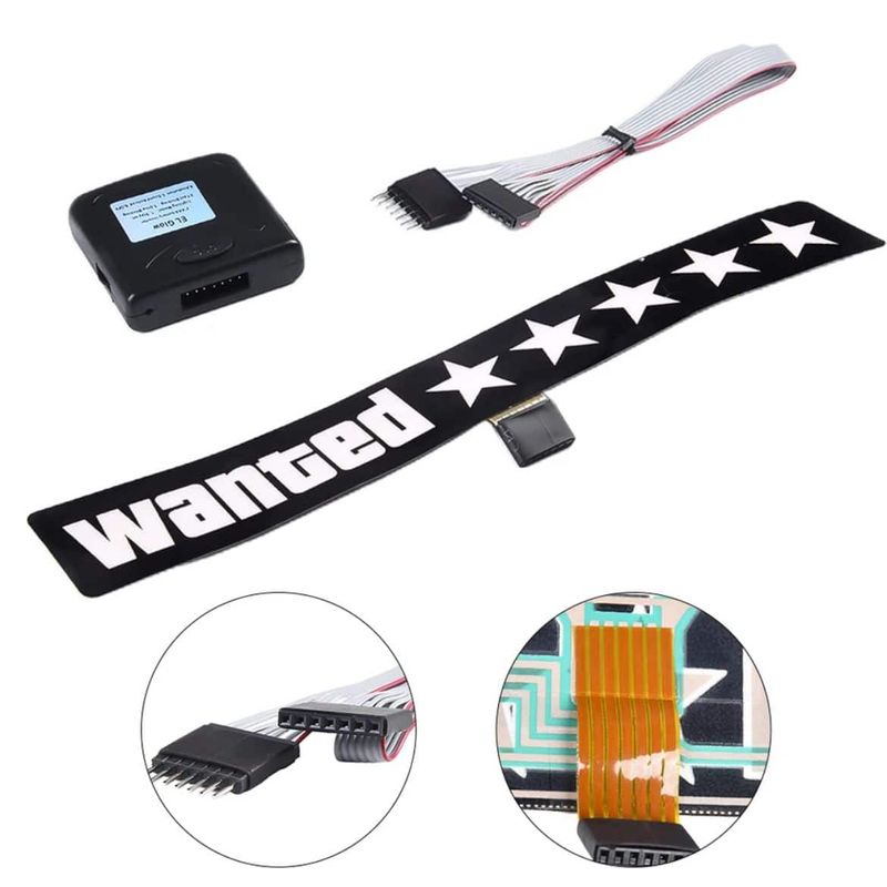 Auto si Moto - Intretinere auto - Stickere auto - Sticker Electric LED Auto, Wanted, Culoare Alb pentru Parbriz, Luneta, Geamuri Laterale AutoREY® - Infinity.ro