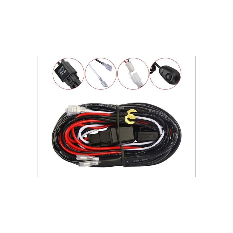 Auto si Moto - Piese auto si accesorii - Caroserie - Faruri, stopuri si proiectoare - Instalatie Cablaj cu Buton si Releu, pentru Proiector Led si Led Bar - Infinity.ro