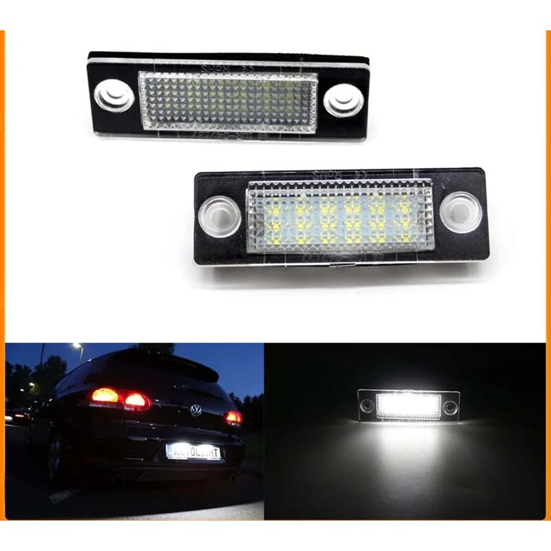 Auto si Moto - Piese auto si accesorii - Caroserie - Faruri, stopuri si proiectoare - Set 2 lampi numar LED pentru VW Touran, Caddy, Golf 5 Plus, Passat B5.5 Break Transporter Touran Jetta, Skoda MK1,Canbus - Infinity.ro