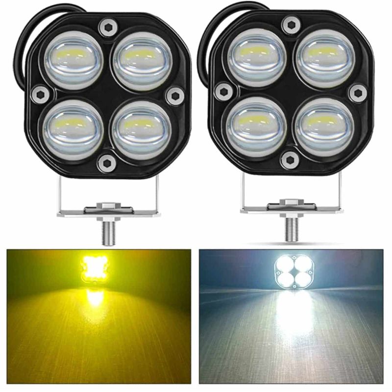 Auto si Moto - Piese auto si accesorii - Caroserie - Faruri, stopuri si proiectoare - Proiector LED Off-Road cu Lupa 3 inch 3200LM, 2 Culori 6000K Alb/3500K Galben, IP68, ATV, SUV, Camion, Rezistent la Apa - Infinity.ro