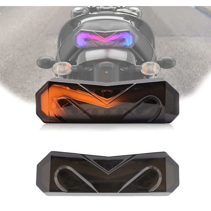 Auto si Moto - Piese auto si accesorii - Caroserie - Faruri, stopuri si proiectoare - Lampa stop LED moto 12V-80V Semnalizare Dinamica, Lumina Frana Rosie, Functie Rainbow, pentru Motociclete ATV-uri - Infinity.ro