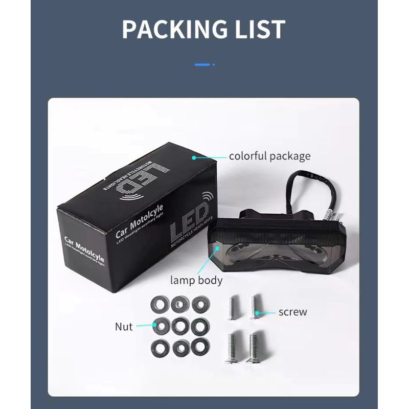 Auto si Moto - Piese auto si accesorii - Caroserie - Faruri, stopuri si proiectoare - Lampa stop LED moto 12V-80V Semnalizare Dinamica, Lumina Frana Rosie, Functie Rainbow, pentru Motociclete ATV-uri - Infinity.ro