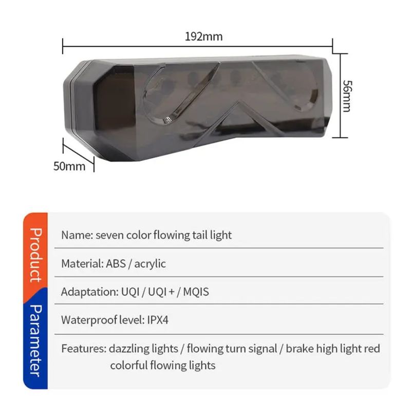 Auto si Moto - Piese auto si accesorii - Caroserie - Faruri, stopuri si proiectoare - Lampa stop LED moto 12V-80V Semnalizare Dinamica, Lumina Frana Rosie, Functie Rainbow, pentru Motociclete ATV-uri - Infinity.ro