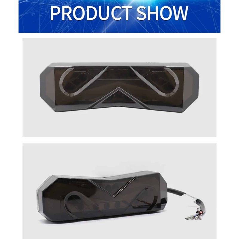 Auto si Moto - Piese auto si accesorii - Caroserie - Faruri, stopuri si proiectoare - Lampa stop LED moto 12V-80V Semnalizare Dinamica, Lumina Frana Rosie, Functie Rainbow, pentru Motociclete ATV-uri - Infinity.ro