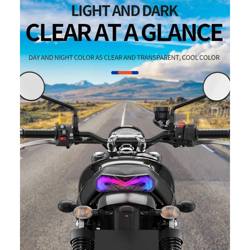 Auto si Moto - Piese auto si accesorii - Caroserie - Faruri, stopuri si proiectoare - Lampa stop LED moto 12V-80V Semnalizare Dinamica, Lumina Frana Rosie, Functie Rainbow, pentru Motociclete ATV-uri - Infinity.ro