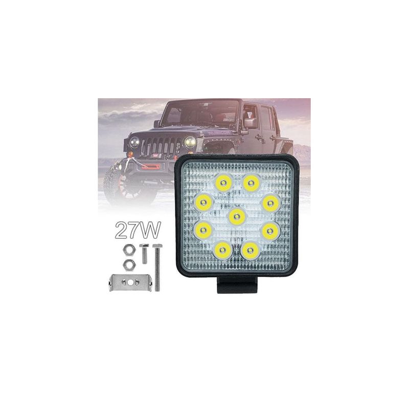 Auto si Moto - Piese auto si accesorii - Caroserie - Faruri, stopuri si proiectoare - Proiector Patrat Cu LED auto offroad 27W - Infinity.ro