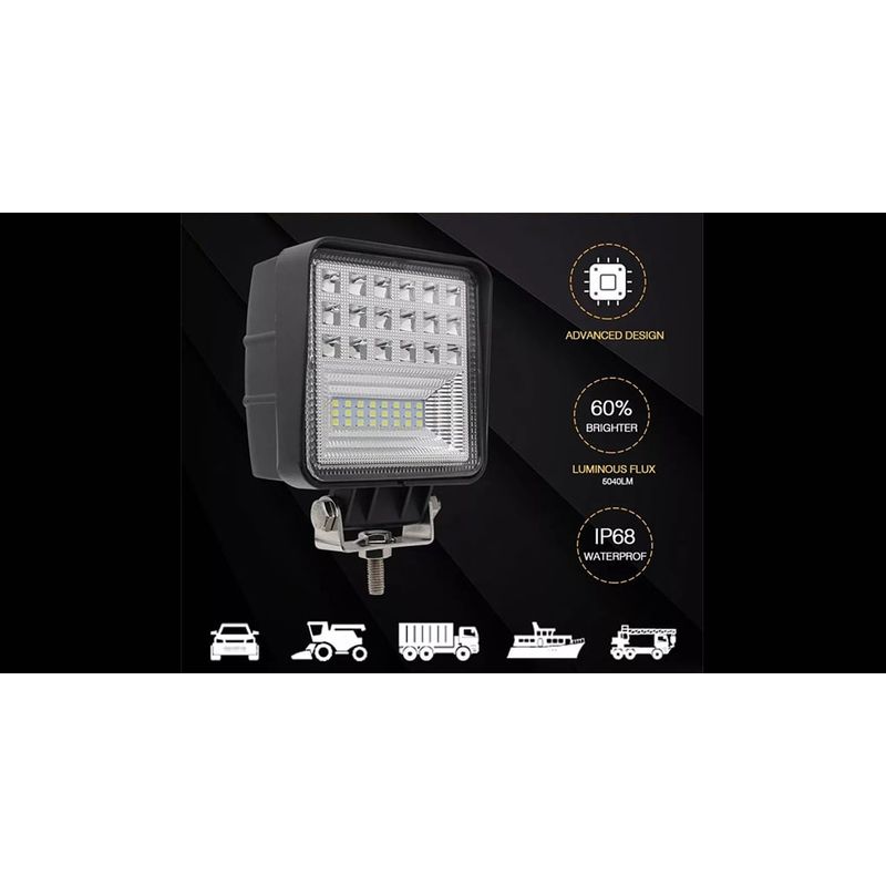 Auto si Moto - Piese auto si accesorii - Caroserie - Faruri, stopuri si proiectoare - Proiector LED Auto 126W Offroad ATV SUV Tractor Camion Platforma Utilaje Lumina lucru - Infinity.ro