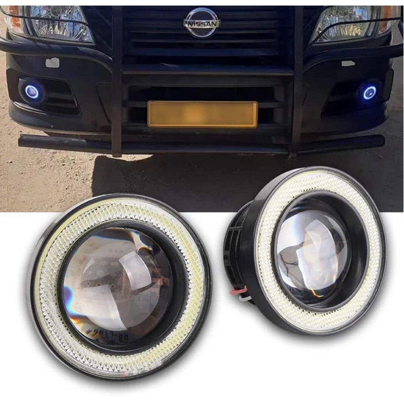 Auto si Moto - Piese auto si accesorii - Caroserie - Faruri, stopuri si proiectoare - Set 2 Proiectoare LED AutoREY®, cu Lupa RGB si Angel Eyes 76mm diametru, Culoare 6000k Alb pentru Auto, Moto, ATV, 12V - Infinity.ro